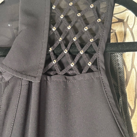 Carmen Marc Valvo Black Studded Blouse - Picture 5 of 10